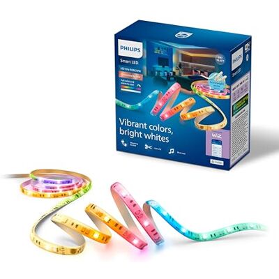 Philips RGBICWW Taśma LED, 5 m, Type C, Wielokolorowe Gradienty, Regulowane Światło Białe, Oświetlenie Nastrojowe, Connected by WiZ, Alexa, Google Home, Apple Home, 1 szt. Philips RGBICWW Taśma LED, 5 m, Type C, Wielokolorowe Gradienty, Regulowane Światło Białe, Oświetlenie Nastrojowe, Connected by WiZ, Alexa, Google Home, Apple Home, 1 szt.