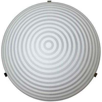 ONLI Lampa sufitowa z białego szkła o średnicy 25 cm z motywem okręgów ONLI Lampa sufitowa z białego szkła o średnicy 25 cm z motywem okręgów