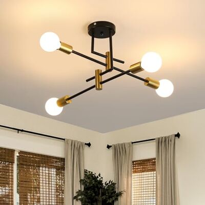 Osairous Comely Vintage Przemysłowy Żyrandol, 4-Światłowny Żyrandol Sufitowy, E27 Retro Vintage Lampa Wisząca, Czarna Wewnętrzna Lampa Sufitowa, Żyrandole Do Sypialni, Korytarza, Kuchni (Bez Żarówki) Osairous Comely Vintage Przemysłowy Żyrandol, 4-Światłowny Żyrandol Sufitowy, E27 Retro Vintage Lampa Wisząca, Czarna Wewnętrzna Lampa Sufitowa, Żyrandole Do Sypialni, Korytarza, Kuchni (Bez Żarówki)