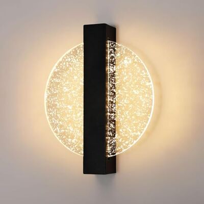 Comely Lampy ścienne LED ściemnialne do wnętrz, 12W okrągła kreatywna akrylowa lampa ścienna LED 3000K-6500K, lampa ścienna nowoczesna lampa nocna czarna do salonu, sypialni, klatki schodowej, przedpokoju. Comely Lampy ścienne LED ściemnialne do wnętrz, 12W okrągła kreatywna akrylowa lampa ścienna LED 3000K-6500K, lampa ścienna nowoczesna lampa nocna czarna do salonu, sypialni, klatki schodowej, przedpokoju.