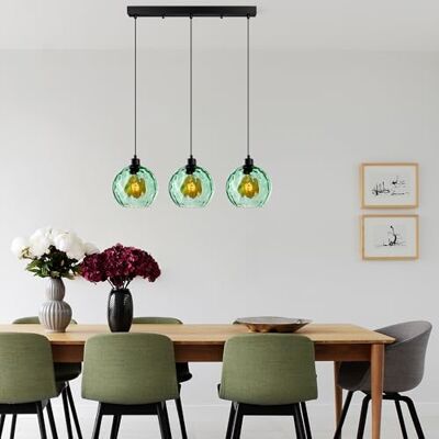 Opviq Elegancki zielony żyrandol, regulowana wysokość 40-120 cm, metalowy korpus, 3 x gniazdo E27, 70 x 20 x 120 cm, idealna do nowoczesnych przestrzeni życiowych, IP20 Opviq Elegancki zielony żyrandol, regulowana wysokość 40-120 cm, metalowy korpus, 3 x gniazdo E27, 70 x 20 x 120 cm, idealna do nowoczesnych przestrzeni życiowych, IP20