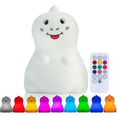 Kadoing ® lampka nocna Dinozaur (duża) z funkcją dotyku i pilotem akumulator światło nocne dla dzieci prezent i zabawka lampka LED do pokoju dziecięcego Kadoing ® lampka nocna Dinozaur (duża) z funkcją dotyku i pilotem akumulator światło nocne dla dzieci prezent i zabawka lampka LED do pokoju dziecięcego