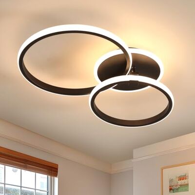 Comely Plafon LED, 42W Nowoczesna Okrągła Lampa Sufitowa, Żyrandol LED Plafon Aluminiowy Do Salonu Sypialni Kuchni, Ciepła Biel 3000K, Czarny Comely Plafon LED, 42W Nowoczesna Okrągła Lampa Sufitowa, Żyrandol LED Plafon Aluminiowy Do Salonu Sypialni Kuchni, Ciepła Biel 3000K, Czarny