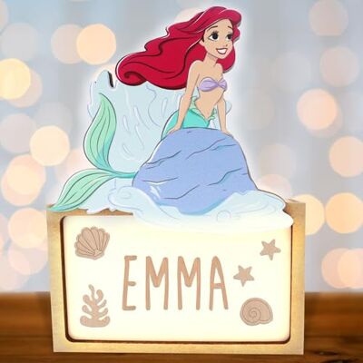 WONDEE Disney Mała Syrenka Ariel Dziewczęca Spersonalizowana Imię Lampka nocna Mała Syrenka, Prezenty dla noworodka i prezent na chrzest dziecka, spersonalizowany prezent Disney WONDEE Disney Mała Syrenka Ariel Dziewczęca Spersonalizowana Imię Lampka nocna Mała Syrenka, Prezenty dla noworodka i prezent na chrzest dziecka, spersonalizowany prezent Disney