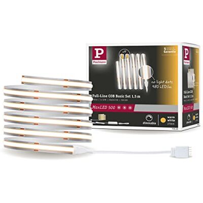 Paulmann 71045 MaxLED 500 LED Strip Full-Line COB kompletny zestaw 1,5m 10W 750lm 480LED/m 2700K 25VA ściemniany Srebrny tworzywo sztuczne Paulmann 71045 MaxLED 500 LED Strip Full-Line COB kompletny zestaw 1,5m 10W 750lm 480LED/m 2700K 25VA ściemniany Srebrny tworzywo sztuczne