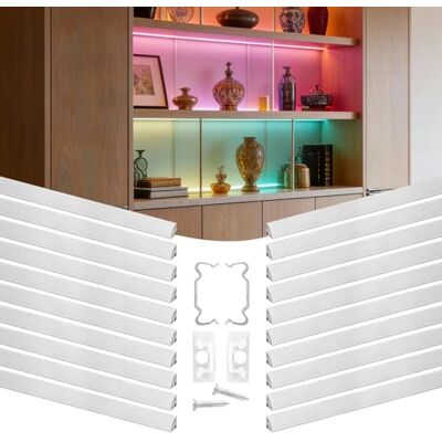 VEVOR Profil aluminiowy do taśmy LED 1 m, opakowanie 20 sztuk, montaż narożny, profil kątowy, z opalnym dyfuzorem i klipsami montażowymi, do sypialni kuchni salonu VEVOR Profil aluminiowy do taśmy LED 1 m, opakowanie 20 sztuk, montaż narożny, profil kątowy, z opalnym dyfuzorem i klipsami montażowymi, do sypialni kuchni salonu