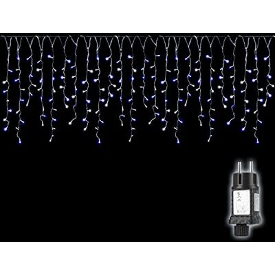 SALCAR Łańcuch świetlny LED, 5 m, do użytku na zewnątrz, do wnętrz, na Boże Narodzenie, oświetlenie bożonarodzeniowe, prąd 31 V, z 8 trybami oświetlenia i funkcją pamięci, niebiesko-biały SALCAR Łańcuch świetlny LED, 5 m, do użytku na zewnątrz, do wnętrz, na Boże Narodzenie, oświetlenie bożonarodzeniowe, prąd 31 V, z 8 trybami oświetlenia i funkcją pamięci, niebiesko-biały