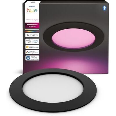 Philips Slim Downlight Podtynkowa Lampa Sufitowa LED 1500 lm 170 mm Pełne Spektrum 1000–20000 K Ultraniskie Przyciemnianie Precyzyjne Kolory Inteligentne Oświetlenie Czarny 1 Szt. Philips Slim Downlight Podtynkowa Lampa Sufitowa LED 1500 lm 170 mm Pełne Spektrum 1000–20000 K Ultraniskie Przyciemnianie Precyzyjne Kolory Inteligentne Oświetlenie Czarny 1 Szt.