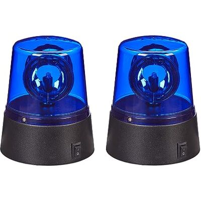 Relaxdays Niebieskie światło LED, zestaw 2 sztuk, lampa dookoła z obrotowym reflektorem, światło imprezowe, urodziny, zasilanie bateryjne, niebieskie, tworzywo sztuczne Relaxdays Niebieskie światło LED, zestaw 2 sztuk, lampa dookoła z obrotowym reflektorem, światło imprezowe, urodziny, zasilanie bateryjne, niebieskie, tworzywo sztuczne