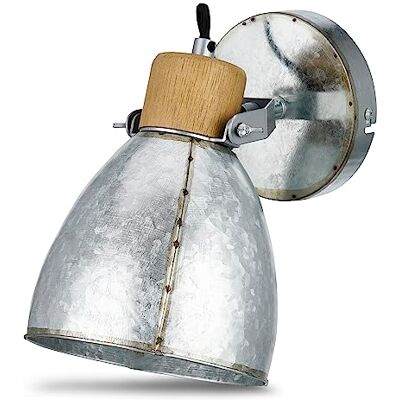 REV Lampa sufitowa w modnym stylu retro z oprawą E27 obracana lampa sufitowa z metalu ocynkowanego w kolorze szarym, do salonu, sypialni i korytarza REV Lampa sufitowa w modnym stylu retro z oprawą E27 obracana lampa sufitowa z metalu ocynkowanego w kolorze szarym, do salonu, sypialni i korytarza