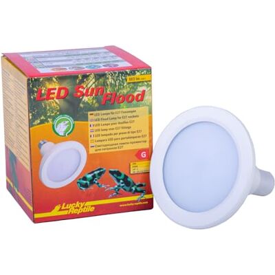 Lucky Reptile LED Sun Flood 18 Watt Lampa LED do oprawek E27 Lampa do terrarium z imponującą wydajnością świetlną Lampa do terrariów Oświetlenie terrarium 1 sztuka Lucky Reptile LED Sun Flood 18 Watt Lampa LED do oprawek E27 Lampa do terrarium z imponującą wydajnością świetlną Lampa do terrariów Oświetlenie terrarium 1 sztuka