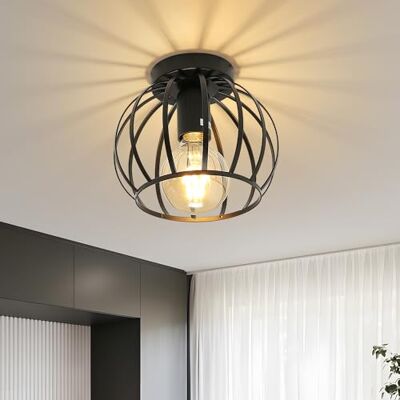 Comely Industrial Vintage Lampa Sufitowa, E27 Retro Żyrandol Metalowa Klatka Lampa Sufitowa Do Salonu Kuchnia Sypialnia Comely Industrial Vintage Lampa Sufitowa, E27 Retro Żyrandol Metalowa Klatka Lampa Sufitowa Do Salonu Kuchnia Sypialnia