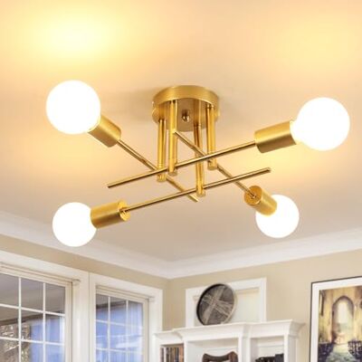 Comely Żyrandol Plafon Vintage E27, 4 Światła Retro Lampa Sufitowa Metalowa, Złoty Żyrandol Wisząca Oprawa Przemysłowa Do Salonu Sypialni Kuchni Jadalni Comely Żyrandol Plafon Vintage E27, 4 Światła Retro Lampa Sufitowa Metalowa, Złoty Żyrandol Wisząca Oprawa Przemysłowa Do Salonu Sypialni Kuchni Jadalni