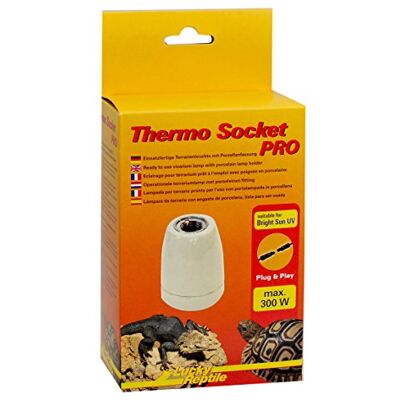 Lucky Reptile HTSP-4 Thermo Socket Pro, oprawa porcelanowa z gwintem, zamontowana lampa terrarialna Lucky Reptile HTSP-4 Thermo Socket Pro, oprawa porcelanowa z gwintem, zamontowana lampa terrarialna