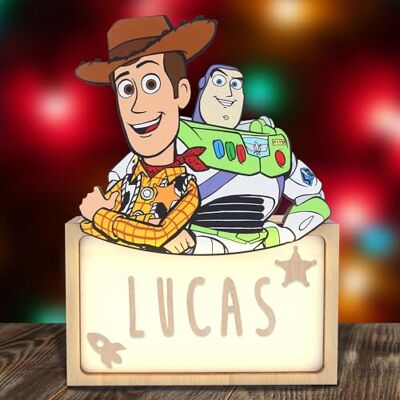 WONDEE Disney Spersonalizowana lampka nocna dla dzieci i niemowląt Buzz Lightyear i Woody, dekoracja pokoju dziecięcego, prezent Disneya, dla chłopca i dziewczynki WONDEE Disney Spersonalizowana lampka nocna dla dzieci i niemowląt Buzz Lightyear i Woody, dekoracja pokoju dziecięcego, prezent Disneya, dla chłopca i dziewczynki