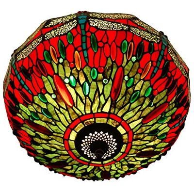 ART TW60539 lampa sufitowa dragonfly w szkle w stylu tiffany rękodzieło, 27 x 41 x 41 cm ART TW60539 lampa sufitowa dragonfly w szkle w stylu tiffany rękodzieło, 27 x 41 x 41 cm