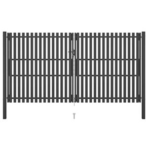 DCRAF Gates stalowa brama ogrodzeniowa ogrodowa, 4 x 2,5 m, antracyt, okucia