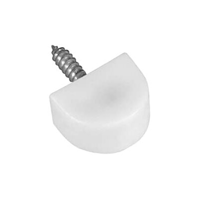 Amig Uchwyt W kształcie półksiężyca Ø 14 x 22 mm 8 sztuk Idealny do mocowania półek szafek, gabel lub półek Łatwe mocowanie za pomocą śruby Biały plastik Amig Uchwyt W kształcie półksiężyca Ø 14 x 22 mm 8 sztuk Idealny do mocowania półek szafek, gabel lub półek Łatwe mocowanie za pomocą śruby Biały plastik