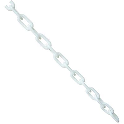 True Products B1021D 25 m x 6 mm plastikowy łańcuch barierowy ogniwo bezpieczeństwa dekoracyjne ogrodzenie ogrodowe białe True Products B1021D 25 m x 6 mm plastikowy łańcuch barierowy ogniwo bezpieczeństwa dekoracyjne ogrodzenie ogrodowe białe