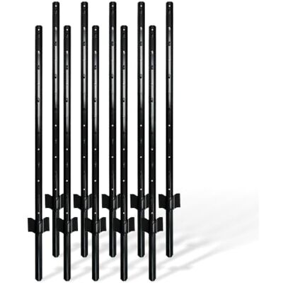 Relaxdays słupki ogrodzeniowe, zestaw 10 szt., czarne do siatki ogrodzeniowej, do wbijania, 90 cm, profil U, stalowe Relaxdays słupki ogrodzeniowe, zestaw 10 szt., czarne do siatki ogrodzeniowej, do wbijania, 90 cm, profil U, stalowe