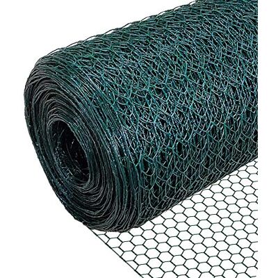 VOUNOT - Siatka metalowa 13mm, 25m, Zielona - Siatka ogrodzeniowa VOUNOT - Siatka metalowa 13mm, 25m, Zielona - Siatka ogrodzeniowa