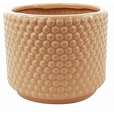 Doniczka z ceramiki Dusty Pink Peach z wypukłymi kropkami Doniczka z ceramiki Dusty Pink Peach z wypukłymi kropkami