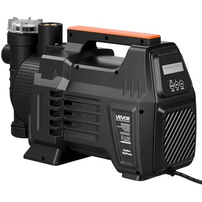 VEVOR Elektroniczna pompa strumieniowa 1300 W z PP przepływ maks. 4800 l/h do systemu nawadniania ogrodu trawnika wysokość zasysania 8 m wypełnienie basenu ekran LCD VEVOR Elektroniczna pompa strumieniowa 1300 W z PP przepływ maks. 4800 l/h do systemu nawadniania ogrodu trawnika wysokość zasysania 8 m wypełnienie basenu ekran LCD