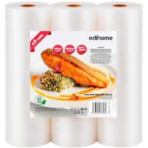 Worki do pakowania próżniowego Edihome - Rolki 20/28cm - Jakość spożywcza, Wielokrotnego użytku, Bezpieczne do 110°C Worki do pakowania próżniowego Edihome - Rolki 20/28cm - Jakość spożywcza, Wielokrotnego użytku, Bezpieczne do 110°C