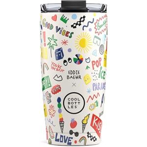 Cool Bottles Termos do kawy, kubek termiczny ze stali nierdzewnej, kubek do kawy 10 godzin zimne i gorące napoje 5 godzin Szczelna pokrywka, bez BPA Good Vibes, 550 ml Cool Bottles Termos do kawy, kubek termiczny ze stali nierdzewnej, kubek do kawy 10 godzin zimne i gorące napoje 5 godzin Szczelna pokrywka, bez BPA Good Vibes, 550 ml