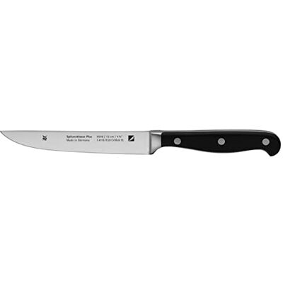 WMF nóż do steków Spitzenklasse Plus długość 22 cm długość ostrza 12 cm ząbkowane krawędzie wydajność cięcia wyprodukowano w Niemczech kuty specjalne ostrze stal bezszwowo nitowany plastikowy uchwyt WMF nóż do steków Spitzenklasse Plus długość 22 cm długość ostrza 12 cm ząbkowane krawędzie wydajność cięcia wyprodukowano w Niemczech kuty specjalne ostrze stal bezszwowo nitowany plastikowy uchwyt