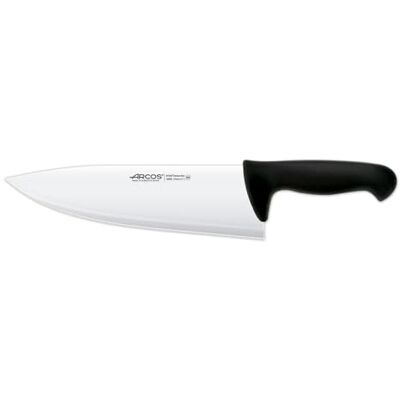 Arcos 296825 seria 2900-tasak rzeźnik nóż nóż nóż nitrm 275 mm (10,83 cala) uchwyt polipropylenowy czarny kolor, 18/8 stal nierdzewna Arcos 296825 seria 2900-tasak rzeźnik nóż nóż nóż nitrm 275 mm (10,83 cala) uchwyt polipropylenowy czarny kolor, 18/8 stal nierdzewna