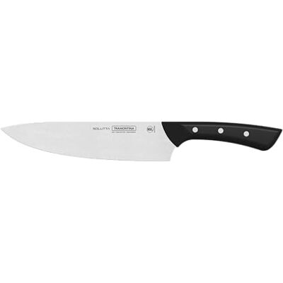 Tramontina Solutta nóż szefa kuchni, 21 cm, nóż kuchenny ze stali nierdzewnej, nóż uniwersalny, ergonomiczny uchwyt, certyfikat NSF, nadaje się do mycia w zmywarce, precyzyjny i ostry Tramontina Solutta nóż szefa kuchni, 21 cm, nóż kuchenny ze stali nierdzewnej, nóż uniwersalny, ergonomiczny uchwyt, certyfikat NSF, nadaje się do mycia w zmywarce, precyzyjny i ostry