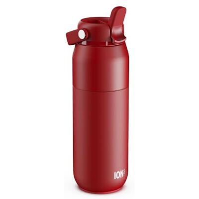 Ion8 PRIMO URBAN Butelka Termiczna 540 ml (18 oz)- Szczelna Butelka ze Stali Nierdzewnej z Pokrywką ze Słomką, Szybki Przepływ, Do Zimnych Napojów, Do Uchwytu Samochodowego, Czerwony Ion8 PRIMO URBAN Butelka Termiczna 540 ml (18 oz)- Szczelna Butelka ze Stali Nierdzewnej z Pokrywką ze Słomką, Szybki Przepływ, Do Zimnych Napojów, Do Uchwytu Samochodowego, Czerwony
