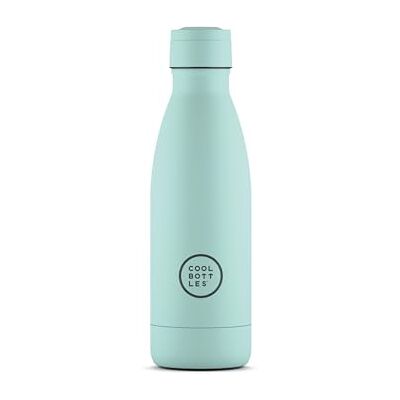 Cool Bottles Stainless Steel Water Bottle 350 ml Pastel Sky 23,5 x 7 cm szczelna butelka termiczna 36 godzin zimnych napojów i 18 godzin gorących napojów Tech Triple-Cool BPA Free Cool Bottles Stainless Steel Water Bottle 350 ml Pastel Sky 23,5 x 7 cm szczelna butelka termiczna 36 godzin zimnych napojów i 18 godzin gorących napojów Tech Triple-Cool BPA Free