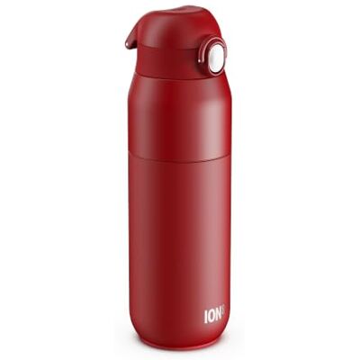 Ion8 PRIMO REVIVE Butelka Termiczna 540 ml (18 oz)- Szczelna Butelka ze Stali Nierdzewnej, Klapka, Otwieranie Jednym Dotknięciem, Szybki Przepływ, Ciepłe i Zimne Napoje, Czerwony Ion8 PRIMO REVIVE Butelka Termiczna 540 ml (18 oz)- Szczelna Butelka ze Stali Nierdzewnej, Klapka, Otwieranie Jednym Dotknięciem, Szybki Przepływ, Ciepłe i Zimne Napoje, Czerwony