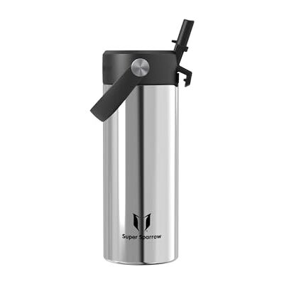 Super Sparrow Butelka Termiczna na Wodę Dziecko 500ml Butelka Nierdzewny Słomką Nieprzeciekająca Bidon, Bez BPA, Zmywarkodporna, SwivelSip, Szkoła, Sport Super Sparrow Butelka Termiczna na Wodę Dziecko 500ml Butelka Nierdzewny Słomką Nieprzeciekająca Bidon, Bez BPA, Zmywarkodporna, SwivelSip, Szkoła, Sport