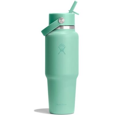 Hydro Flask Butelka podróżna z szeroką słomką, 946 ml / 32 oz, ze stali nierdzewnej, pasuje do większości uchwytów na kubki, izolowana, 24h zimna, szeroki otwór, pasuje do kostek lodu, syrenka zielona Hydro Flask Butelka podróżna z szeroką słomką, 946 ml / 32 oz, ze stali nierdzewnej, pasuje do większości uchwytów na kubki, izolowana, 24h zimna, szeroki otwór, pasuje do kostek lodu, syrenka zielona