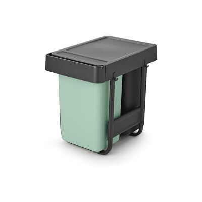 Brabantia Wysuwany kosz Sort & Go 2 x 15 l wbudowany kosz podszafkowy do kuchni Zintegrowany podwójny moduł do recyklingu z płynnymi prowadnicami, wyjmowane wewnętrzne wkłady Grey & Green Brabantia Wysuwany kosz Sort & Go 2 x 15 l wbudowany kosz podszafkowy do kuchni Zintegrowany podwójny moduł do recyklingu z płynnymi prowadnicami, wyjmowane wewnętrzne wkłady Grey & Green