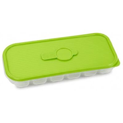 LifeChic Zielony rój lodowy z pokrywką do napełniania – plastikowa taca na 18 kostek, forma na kostki lodu, łatwa obsługa LifeChic Zielony rój lodowy z pokrywką do napełniania – plastikowa taca na 18 kostek, forma na kostki lodu, łatwa obsługa