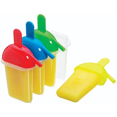 KitchenCraft Foremka do Lodów na Patyku, 4 Uchwyty, Plastik bez BPA Wielokolorowe KitchenCraft Foremka do Lodów na Patyku, 4 Uchwyty, Plastik bez BPA Wielokolorowe