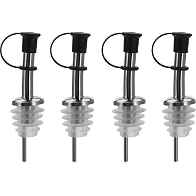 Westmark 4 lejki do butelek alkoholowych/oleju, z klapką, z rurkami wentylacyjnymi, metal/stal nierdzewna, korek silikonowy, standard Inox, srebrny, 453322E3 Westmark 4 lejki do butelek alkoholowych/oleju, z klapką, z rurkami wentylacyjnymi, metal/stal nierdzewna, korek silikonowy, standard Inox, srebrny, 453322E3