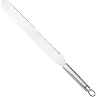Dr. Oetker Nóż do ciasta 48 cm, pomocnik kuchenny z wysokiej jakości stali nierdzewnej, nadaje się do cięcia pionowego i poziomego, drobne uzębienie na całym ostrzu, (kolor: srebrny), ilość: 1 sztuka Dr. Oetker Nóż do ciasta 48 cm, pomocnik kuchenny z wysokiej jakości stali nierdzewnej, nadaje się do cięcia pionowego i poziomego, drobne uzębienie na całym ostrzu, (kolor: srebrny), ilość: 1 sztuka