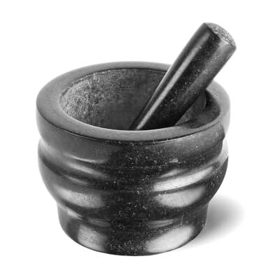 Cole & Mason H100279 Worcester moździerz z tłuczkiem, czarny, 14 cm, do przypraw i ziół, granit Cole & Mason H100279 Worcester moździerz z tłuczkiem, czarny, 14 cm, do przypraw i ziół, granit