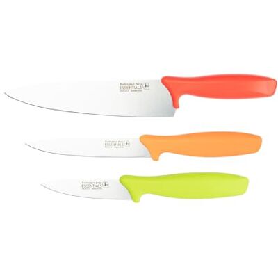 Rio 8007 Essentials Range 3 Piece Household Knife Set Red, Green and Orange Rio 8007 Essentials Range 3 Piece Household Knife Set Red, Green and Orange