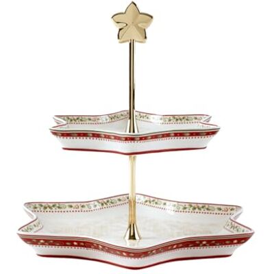 Villeroy & Boch Winter Bakery Delight Etażerka, Porcelana, Wielokolorowa, 2 Poziomy Villeroy & Boch Winter Bakery Delight Etażerka, Porcelana, Wielokolorowa, 2 Poziomy