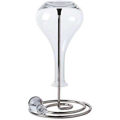 Peugeot Stojak na ociekacz Révolution – nadaje się do karafek i butelek – wysokość: 33 cm – srebrny metal Peugeot Stojak na ociekacz Révolution – nadaje się do karafek i butelek – wysokość: 33 cm – srebrny metal