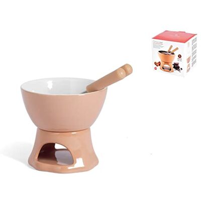 Home 8651100 Fondue Czekolada, Stoneware, Beżowy/Biały, 4 Sztuk Home 8651100 Fondue Czekolada, Stoneware, Beżowy/Biały, 4 Sztuk