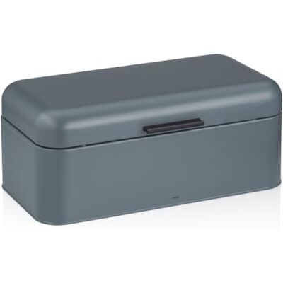 kela Chlebak metalowy z otworami wentylacyjnymi 42,5 x 22,5 x 17,5 cm, duży pojemnik na chleb z pokrywą na zawiasach, FRISCA, szary kela Chlebak metalowy z otworami wentylacyjnymi 42,5 x 22,5 x 17,5 cm, duży pojemnik na chleb z pokrywą na zawiasach, FRISCA, szary