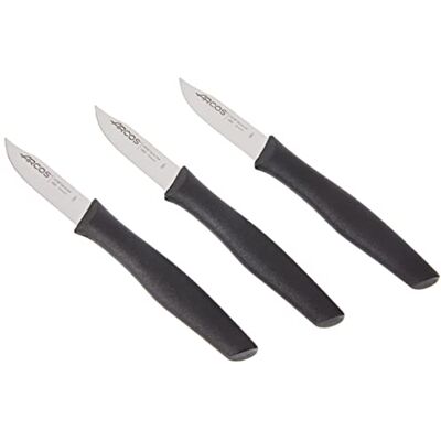 Arcos Zestaw noży do obierania 3 UDS Noże nóż do obierania obieranie ziemniaków Knfe stal nierdzewna Nitrum Ostrze 70 mm (3 cale) Ekologiczne opakowanie czarny kolor Arcos Zestaw noży do obierania 3 UDS Noże nóż do obierania obieranie ziemniaków Knfe stal nierdzewna Nitrum Ostrze 70 mm (3 cale) Ekologiczne opakowanie czarny kolor