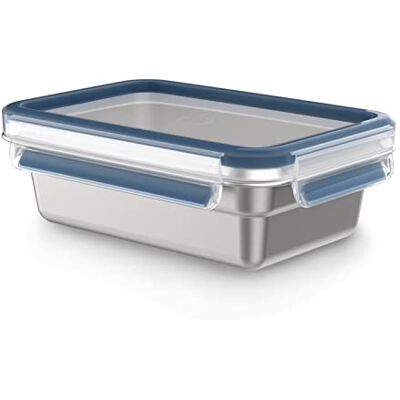 Emsa Clip&Close Inox Pojemnik na zapasy 0,8 l, Lekki i higieniczny, stal nierdzewna 304, wodoodporny, kompatybilny z zamrażarką, piekarnik, zmywarka, zakrętka, niemiecka technologia N1150400 Emsa Clip&Close Inox Pojemnik na zapasy 0,8 l, Lekki i higieniczny, stal nierdzewna 304, wodoodporny, kompatybilny z zamrażarką, piekarnik, zmywarka, zakrętka, niemiecka technologia N1150400